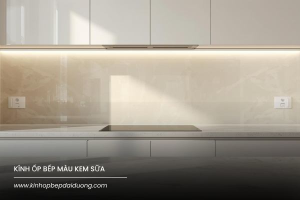 Kính Ốp Bếp Màu Kem Sữa