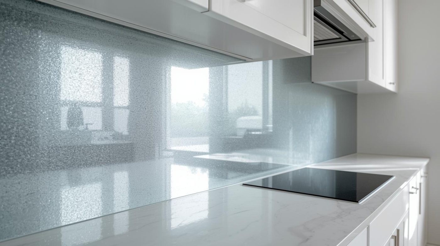Kính Ốp Bếp Màu Nhũ Bạc 9 Kính ốp bếp màu nhũ bạc