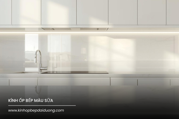 Kính Ốp Bếp Màu Sữa