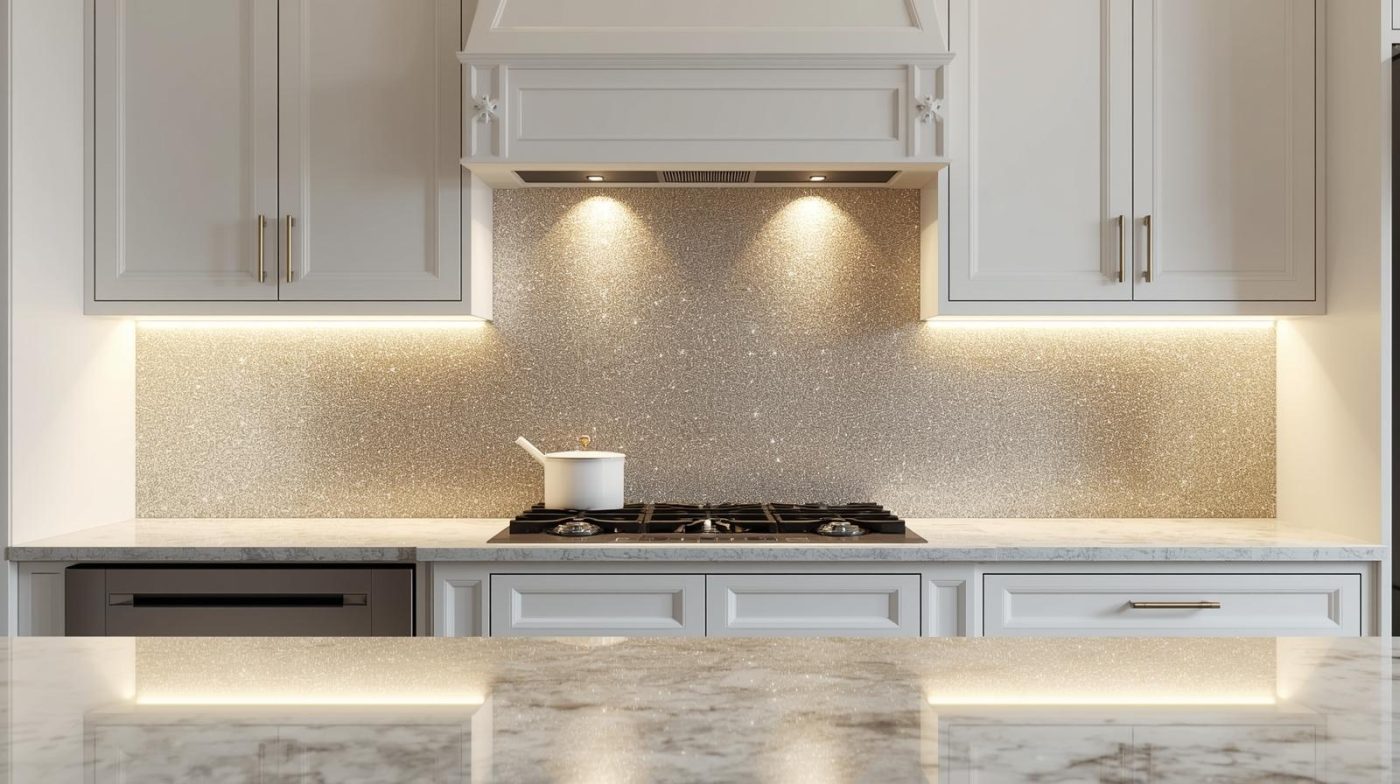 Kính Ốp Bếp Màu Kim Sa 8 kính ốp bếp màu kim sa