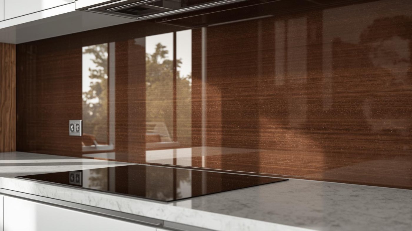 Kính Ốp Bếp Màu Nâu 7 kính ốp bếp màu nâu