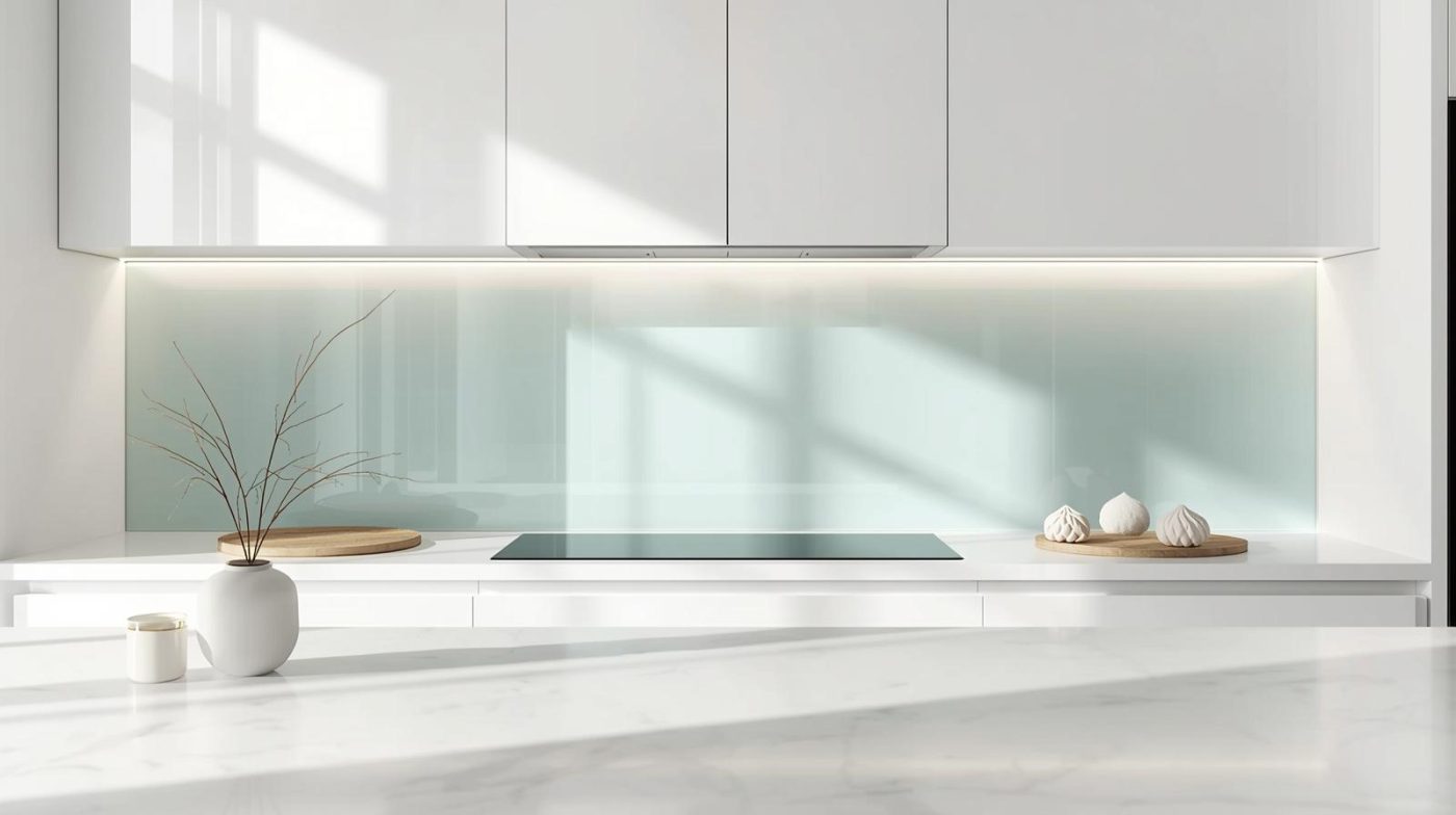 Kính Ốp Bếp Màu Trắng Xanh 7 Kính ốp bếp màu trắng xanh
