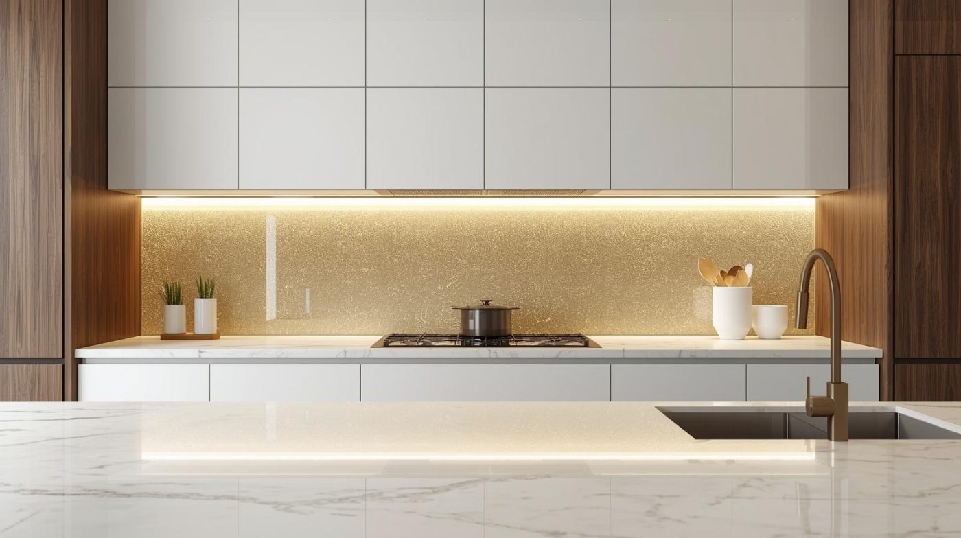Kính Ốp Bếp Màu Vàng Thư 11 kính ốp bếp vàng thư