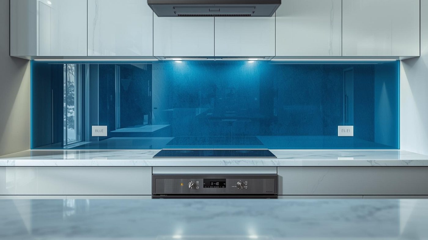 Kính Ốp Bếp Màu Xanh Lam 8 kính ốp bếp màu xanh lam