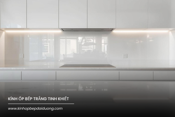 Kính Ốp Bếp Màu Trắng Tinh Khiết