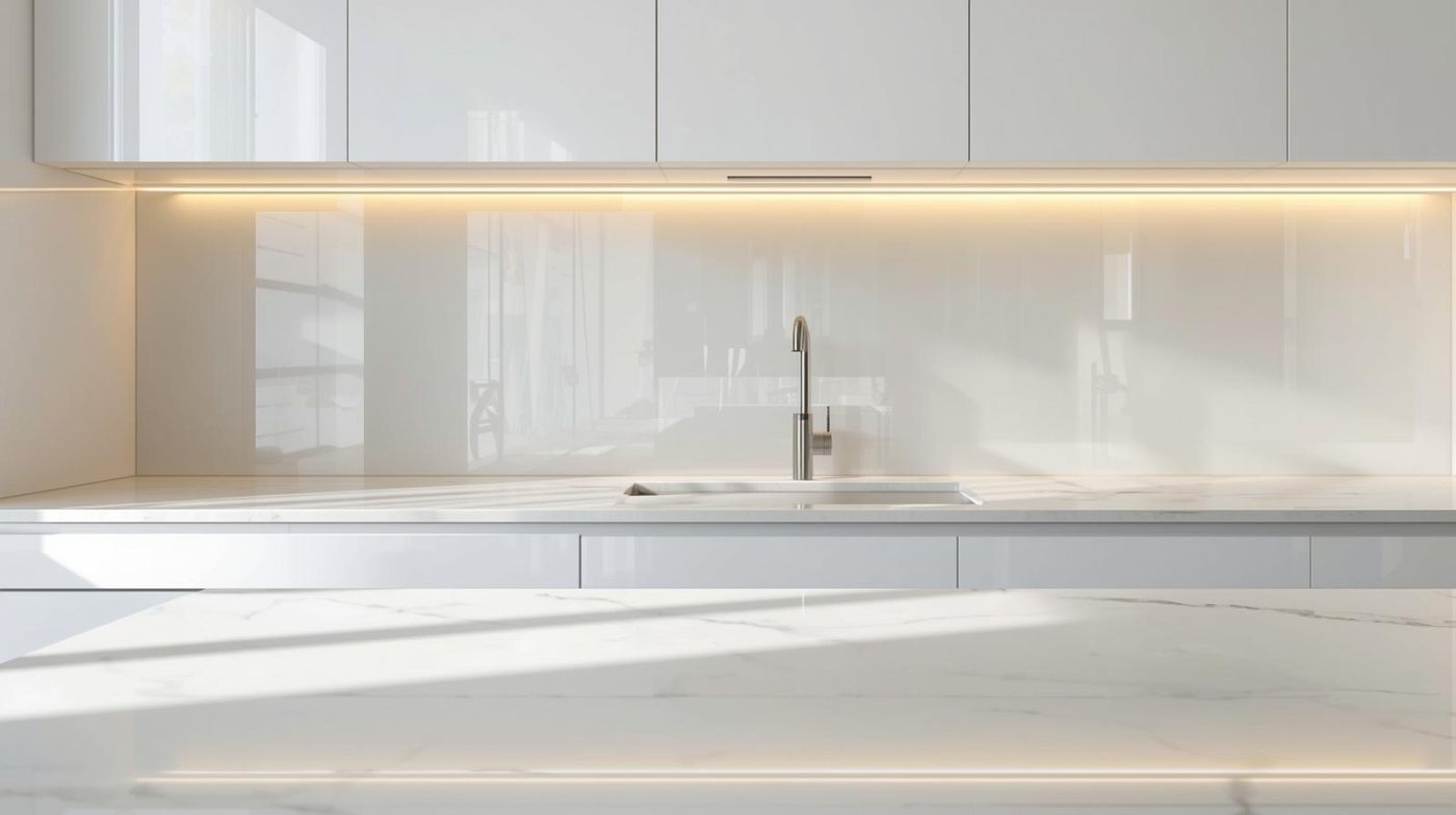 Kính Ốp Bếp Màu Trắng Sữa 9 Kính Ốp Bếp Màu Trắng Sữa