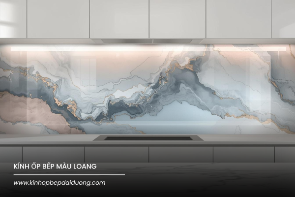 Kính Ốp Bếp Màu Loang