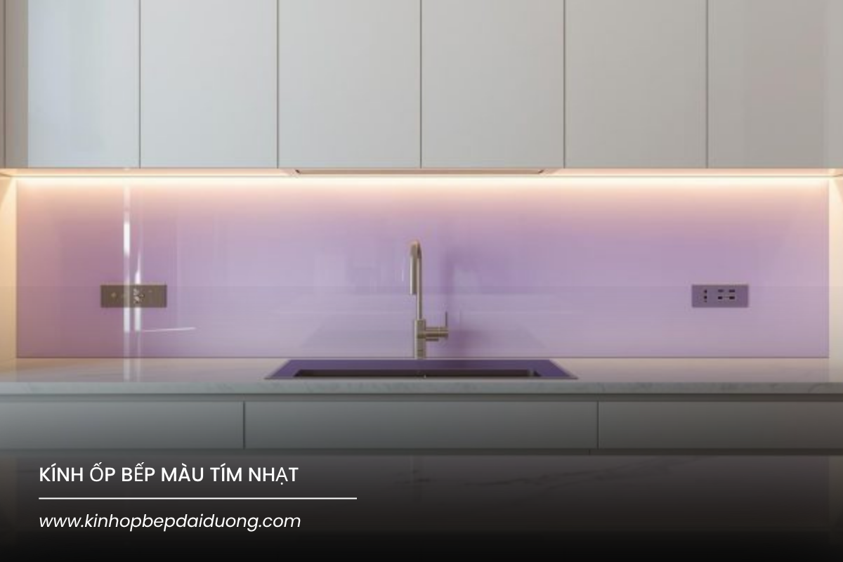 Kính Ốp Bếp Màu Tím Nhạt