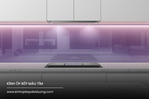 Kính ốp bếp màu tím