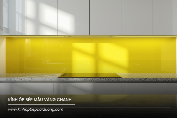 Kính Ốp Bếp Màu Vàng Chanh