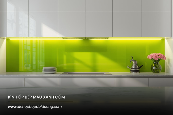 Kính Ốp Bếp Màu Xanh Cốm