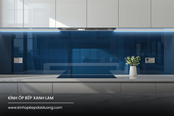 Kính Ốp Bếp Màu Xanh Lam
