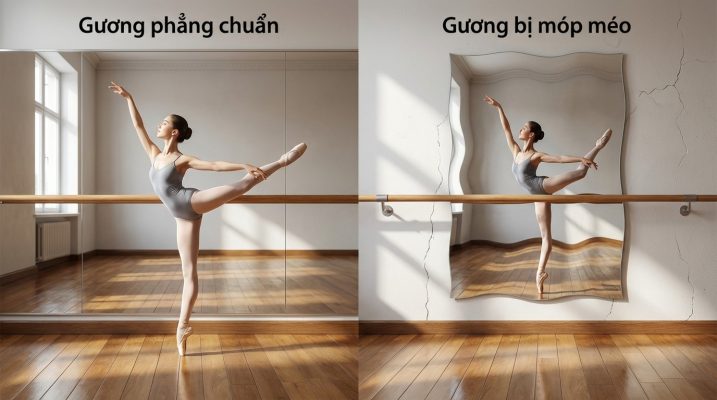 so sanh do phan chieu giua guong phang chuan va guong bi mop meo trong phong tap 1